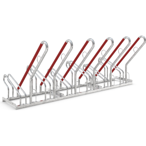 Dreifke&reg; Fahrrad Anlehnparker Binz 700 und Binz XL 1000 | Kunststoffummantelt... für 6 Fahrräder
