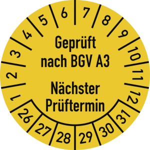 Dreifke&reg; Pr&uuml;fplakette Gepr&uuml;ft nach... 2026 - 2031, Folie, &Oslash; 30 mm, 10 St&uuml;ck/B...