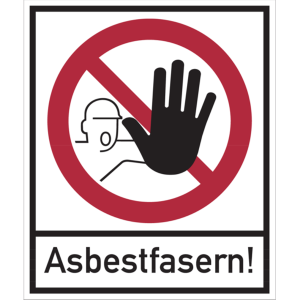 Dreifke&reg; Verbotsschild, Kombischild, Asbestfasern - DIN 4844-2 | PVC | 420x50...
