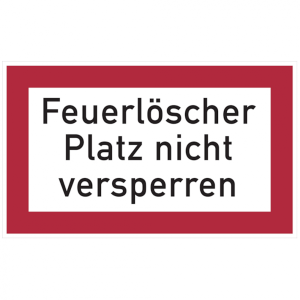 Dreifke&reg; Feuerwehrschild, Feuerl&ouml;scher Platz nicht versperren - angelehnt an ...