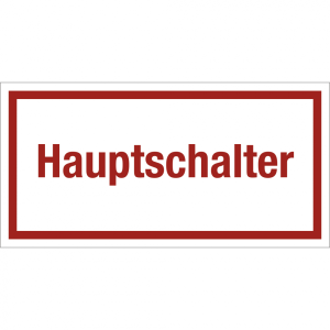 Dreifke&reg; Hauptschalter, Textschild, Folie, 200x100 mm