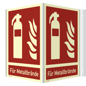 Dreifke&reg; Schild Winkels. Feuerl&ouml;scher(F&uuml;r Metallbr.) ISO 7010,Kunstst.,nachl....