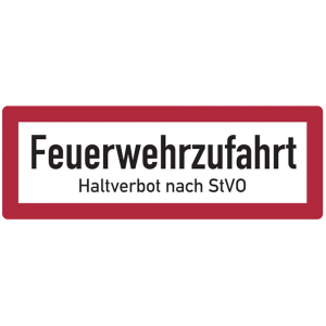 Dreifke&reg; Feuerwehrschild, Feuerwehrzufahrt Haltverbot - DIN 4066 | Alu 2 mm |...