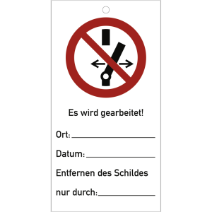 Dreifke&reg; Schild Schalten verboten! Es wird gearbeitet ISO 7010,Kunststoff,76x...