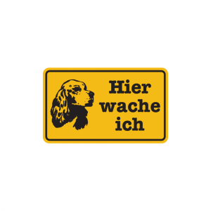 Dreifke&reg; Hinweisschild, Hier wache ich, Aluminium, 120 x 200 mm, Alu gepr&auml;gt ...
