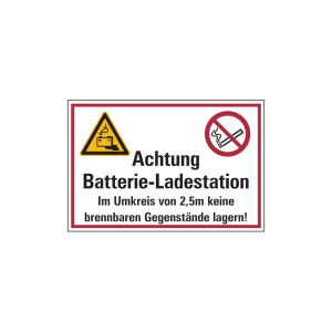 Dreifke&reg; Hinweisschild, Batterie-Ladestation, 200 x 300 mm, Folie selbstklebe...