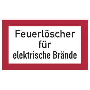 Dreifke&reg; Feuerwehrschild, Feuerl&ouml;scher f&uuml;r elektrische Br&auml;nde - angelehnt an ...