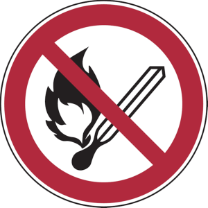 Dreifke&reg; Aufkleber (Folie) "Keine offene Flamme; Feuer, offene Z&uuml;ndquelle und...