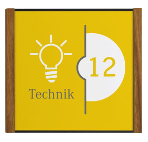 LMH 25 Studioline T&uuml;rschild 150 Black Eiche