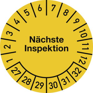 Dreifke&reg; Pr&uuml;fplakette N&auml;chste Inspektion 2027-2032, Dokumentenfolie, &Oslash; 30 mm,...