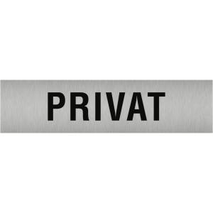 Dreifke&reg; Aufkleber - Piktogramm Privat, Edelstahl, selbstklebend, 160x40 mm