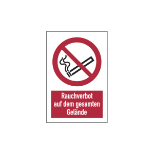 Dreifke&reg; Verbotsschild, Kombischild, Rauchverbot auf dem gesamten Gel&auml;nde, 30...