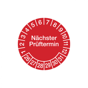 Dreifke&reg; Aufkleber Pr&uuml;fplakette, N&auml;chster Pr&uuml;ftermin, Jahresfarben, Folie, &Oslash; ...