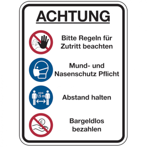 Dreifke&reg; Kombischild, Regeln f&uuml;r Zutritt, Kunststoff, 400 x 300 mm, PVC 1 Stk.