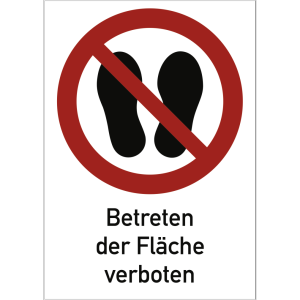 Dreifke&reg; Betreten der Fl&auml;che verboten ISO 7010, Kombischild, Folie, 131x185 mm