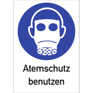 Dreifke&reg; Kunststoff-Schild "Atemschutz benutzen", 21x29,7cm (BxH), 1 St&uuml;ck, G...
