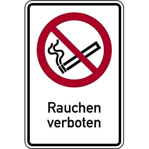 Dreifke&reg; Verbotsschild, Kombischild, Rauchen verboten | Alu gepr&auml;gt | 200x300...
