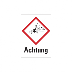 Dreifke&reg; Gefahrstoffetiketten - Explodierende Bombe (GHS01) &amp; Signalwort "Ach...