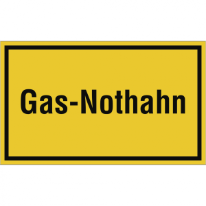 Dreifke&reg; Schild Gas-Nothahn, Kunststoff, 250x150 mm