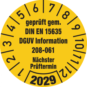 Dreifke&reg; Jahrespr&uuml;fplakette, DGUV Information 208-061, &Oslash; 30 mm - 30 mm Folie ...