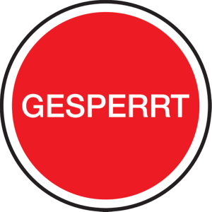 Dreifke&reg; Pr&uuml;fplakette, GESPERRT, rot/wei&szlig;, Folie, &Oslash; 20 mm - 1 Bund = 100 Plak...