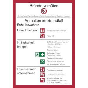 Dreifke&reg; Aushang, Brandschutzordnung Teil A gem. DIN 14096 - Geb&auml;ude mit Bran...