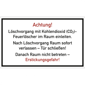 Dreifke&reg; L&ouml;schvorgang mit CO2-Feuerl&ouml;scher im Raum, Folie, 250x150 mm
