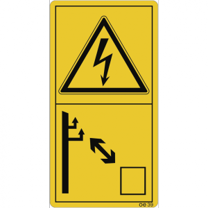 Dreifke&reg; Ausreichenden Abstand zu elektrischen ..., Folie, 35x68 mm, 10 St&uuml;ck...