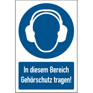 Dreifke&reg; Kombi-Gebotsschild, In diesem Bereich Geh&ouml;rschutz - 200x300 mm Folie...