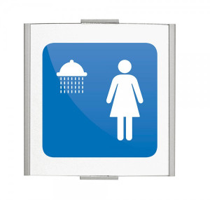 FRANKFURT T&uuml;rschild 120x120mm mit Piktogramm Dusche Damen