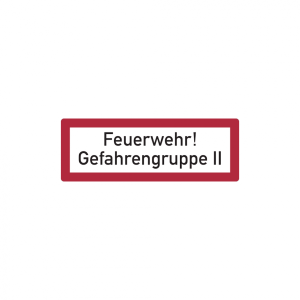 Dreifke&reg; Feuerwehrschild, Feuerwehr! Gefahrengruppe II - DIN 4066 | Folie sel...