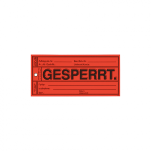 Papieranh&auml;nger: Gesperrt - Karton = 500 Stk. | 150x70 mm, 500 Stk