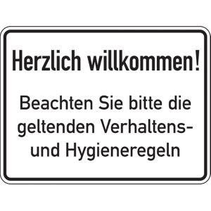 Dreifke&reg; Aufkleber Hinweisschild, doppelseitig, Herzlich willkommen! Sch&ouml;n, d...