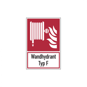 Dreifke&reg; Brandschutzzeichen, Kombischild, Wandhydrant Typ F, 300 x 200 mm, PV...