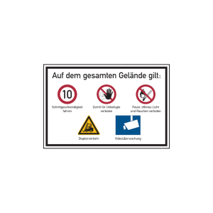 Dreifke&reg; Hinweisschild, Betriebsgel&auml;nde Schrittgeschwindigkeit, Aluverbund, 6...