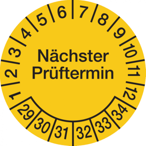 Dreifke&reg; Pr&uuml;fplakette, N&auml;chster Pr&uuml;ftermin, Dokumenten - 30 mm Dokumentenfoli...