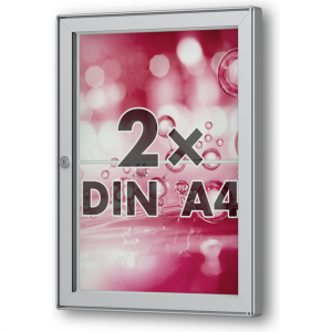 Flacher Wand-Schaukasten TESUS 30 E von 1x bis 12x DIN A4, 30mm Tiefe 2 × DIN A4 Hochformat