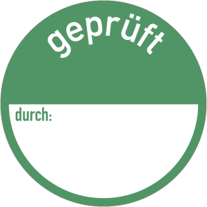 Dreifke&reg; gepr&uuml;ft durch:, Folie, wiederabl&ouml;sbar, &Oslash; 50 mm, 500 St&uuml;ck/Rolle