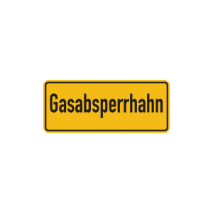 Dreifke&reg; Hinweisschild, Gasabsperrhahn, 100x240mm, Folie/Aluminium, Folie sel...