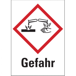 Dreifke&reg; Gefahrstoffetiketten - &Auml;tzwirkung (GHS05) Signalwo - 20x29 mm Folie ...
