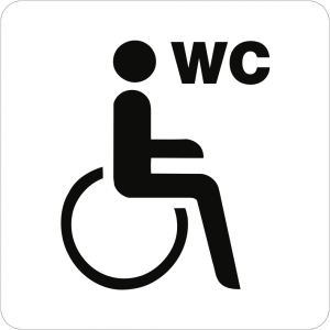 Dreifke&reg; Aufkleber Piktogramm WC Behinderte/barrierefrei mit Text "WC", Folie...