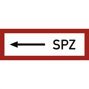 Dreifke&reg; Aufkleber, SPZ (Sprinklerzentrale) linksweisend, Folie, 297x105 mm