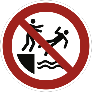 Dreifke&reg; Alu-Schild "In das Wasser schubsen verboten", &Oslash;40cm, 1 St&uuml;ck, Verbot...