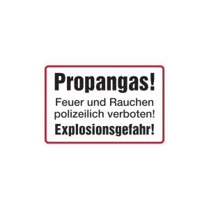 Dreifke&reg; Hinweisschild, Propangas!, 200 x 300 mm, Aluminium gepr&auml;gt, Alu gepr...