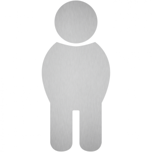 Aufkleber - Piktogramm WC Herren, Edelstahl, selbstklebend, 68x150 mm