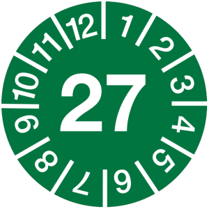 Jahrespr&uuml;fplaketten ab 27, Jahresfarben, Dokumentenfolie, &Oslash; 10 - 30 mm - Boge...