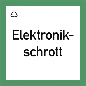 Dreifke&reg; Wertstoffkennzeichnung "Elektronikschrott", Folie, 300x300 mm