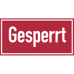 Dreifke&reg; Hinweisschild, Gesperrt, 100 x 200 mm, Magnetfolie - 200x100x0.6 mm ...