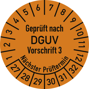 Dreifke&reg; Pr&uuml;fplakette Gepr&uuml;ft nach DGUV V3..., 2027-2032, Folie, &Oslash; 30 mm, 500...