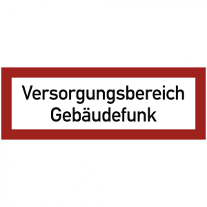 Dreifke&reg; Brandschutzschild Versorgungsbereich Geb&auml;udefunk, Alu, 297x105 mm, 1...